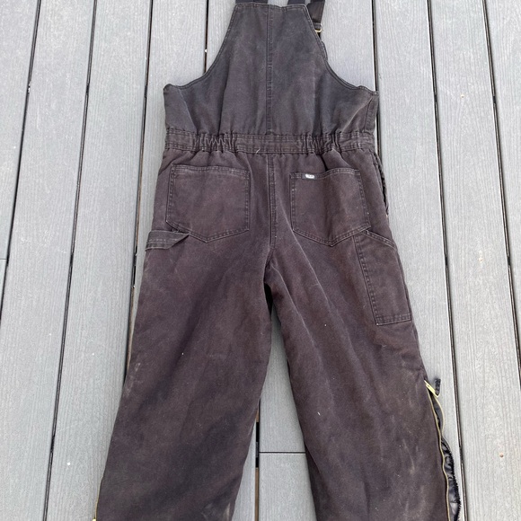 Walls Work Wear Overalls Men’s Large Short Black Insulated Canvas Bib - Picture 9 of 14